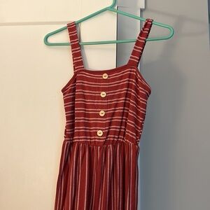 Caution to the wind, striped pink jumpsuit size small, perfect condition